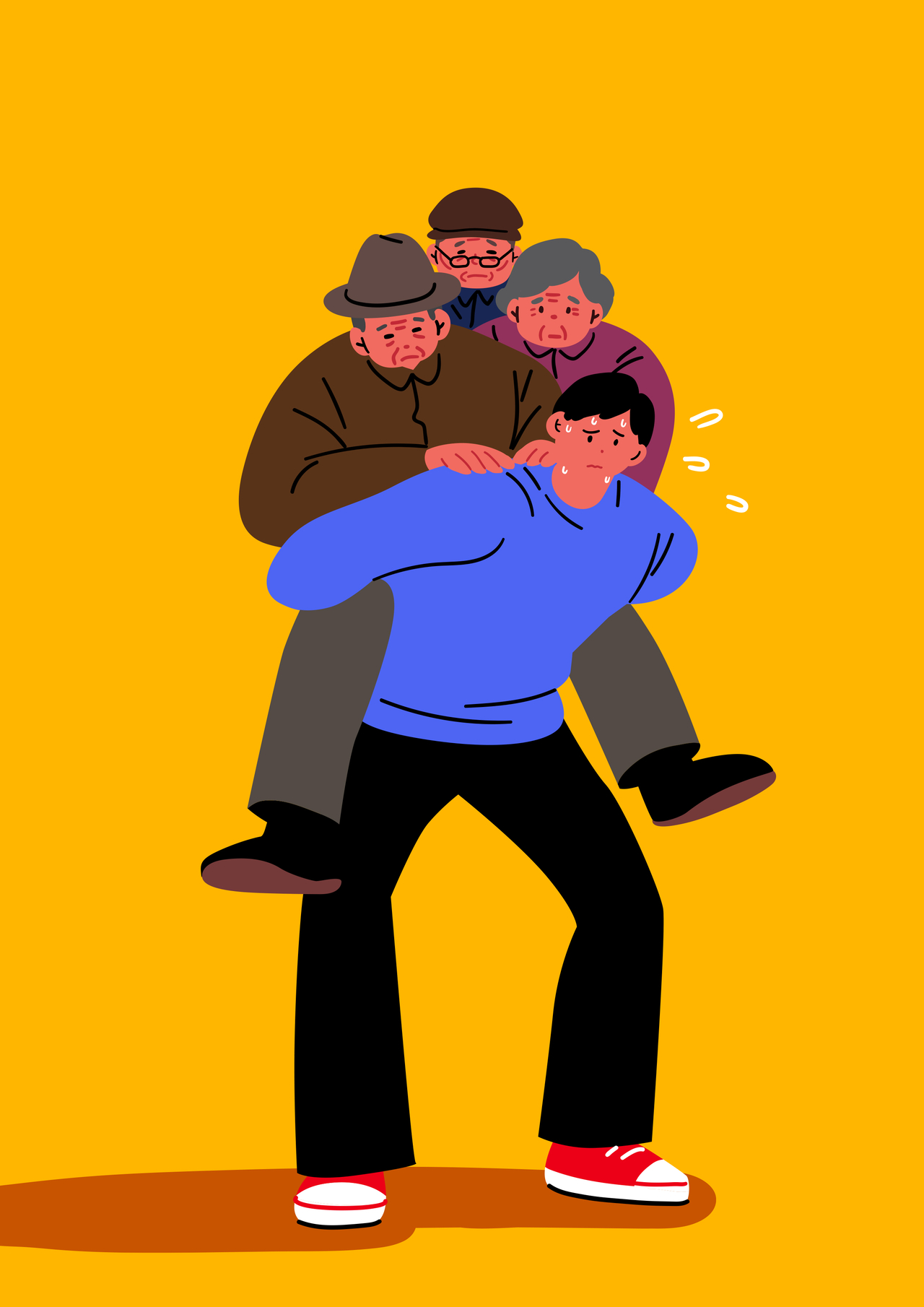 An illustration depicting an aging society. (Getty Images)