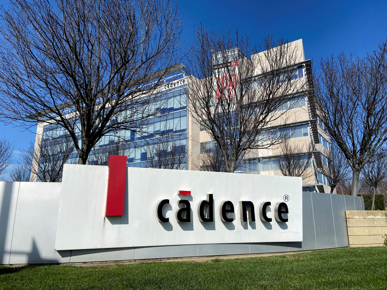 The logo of Cadence Design Systems outside the company's offices in San Jose, California Reuters-Yonhap