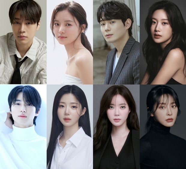 [사진 = 각 소속사 제공 / 상단 왼쪽부터 강유석·고보결·류경수·문가영, 하단 왼쪽부터 변우석·신지연·임수향·정유미]