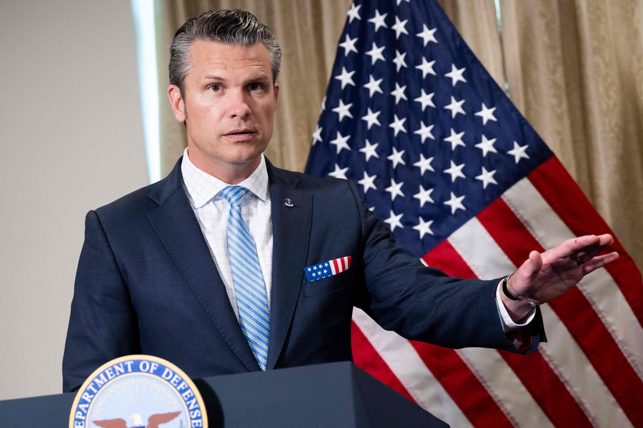 US Secretary of Defense Lloyd Austin speaks prior to meetings between the US, Estonia, Latvia, and Lithuania at the Pentagon in Washington, D.C., on Friday. (AFP-Yonhap)