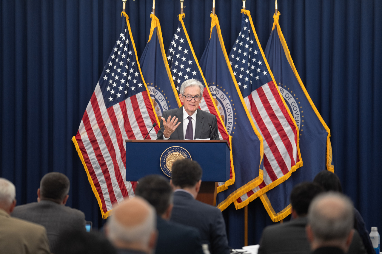 US Federal Reserve Chair Jerome Powell attends a press conference in Washington on Wednesday. Xinhua-Yonhap