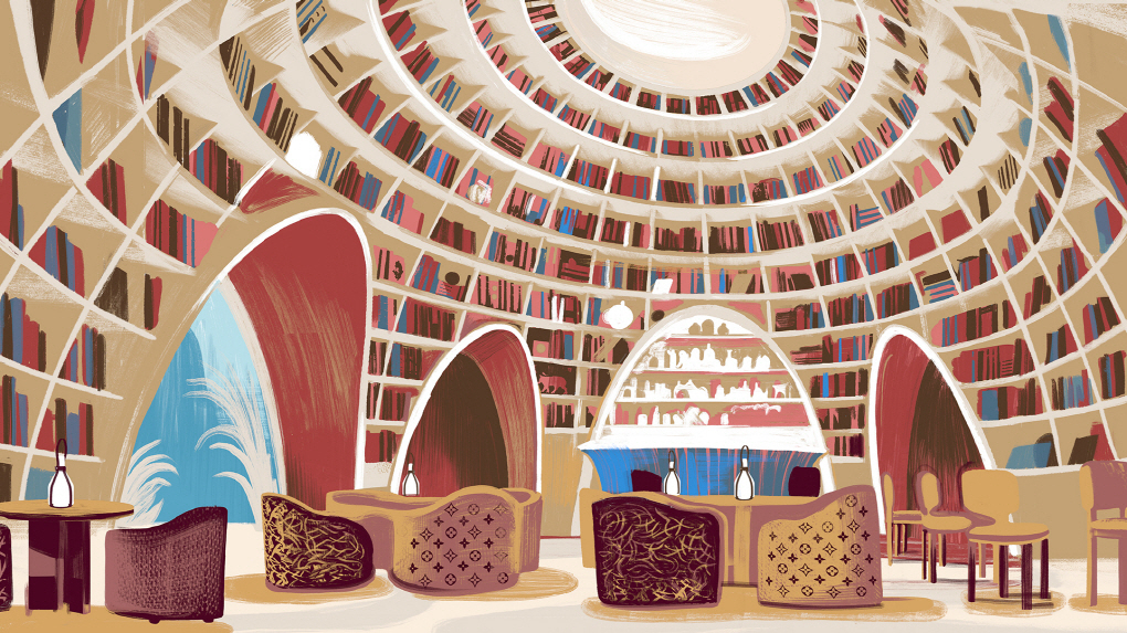 A concept illustration of Le Cafe Louis Vuitton, scheduled to open on September 1st on the fourth floor of Louis Vuitton's flagship Maison Seoul.