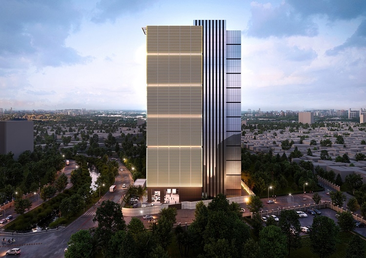 A rendered image of LG CNS' upcoming AI data center in Indonesia (LG CNS)