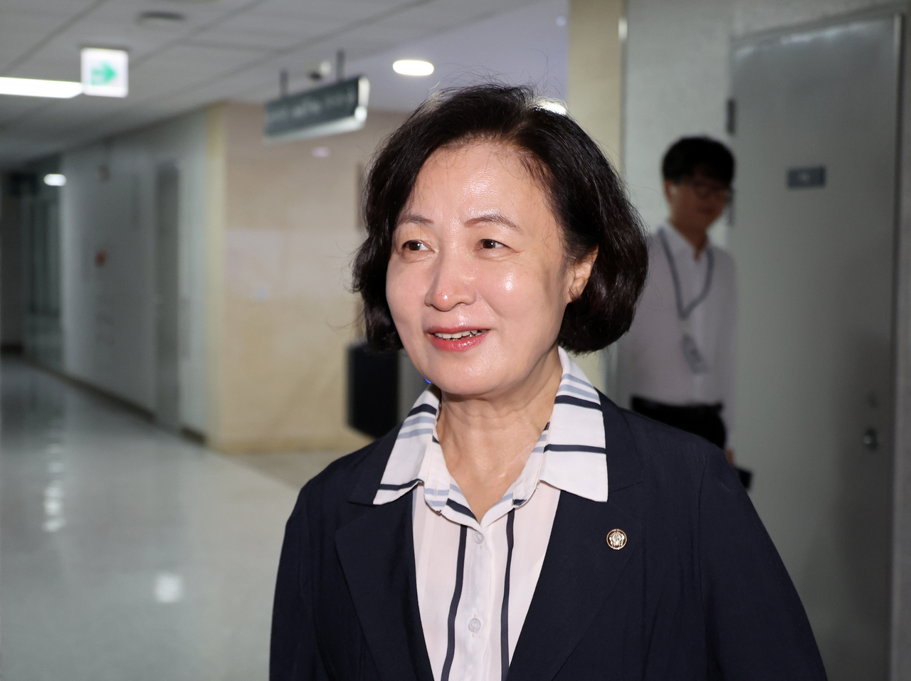 Rep. Choo Mi-ae of the Democratic Party of Korea is seen at the National Assembly on Wednesday. (Yonhap)