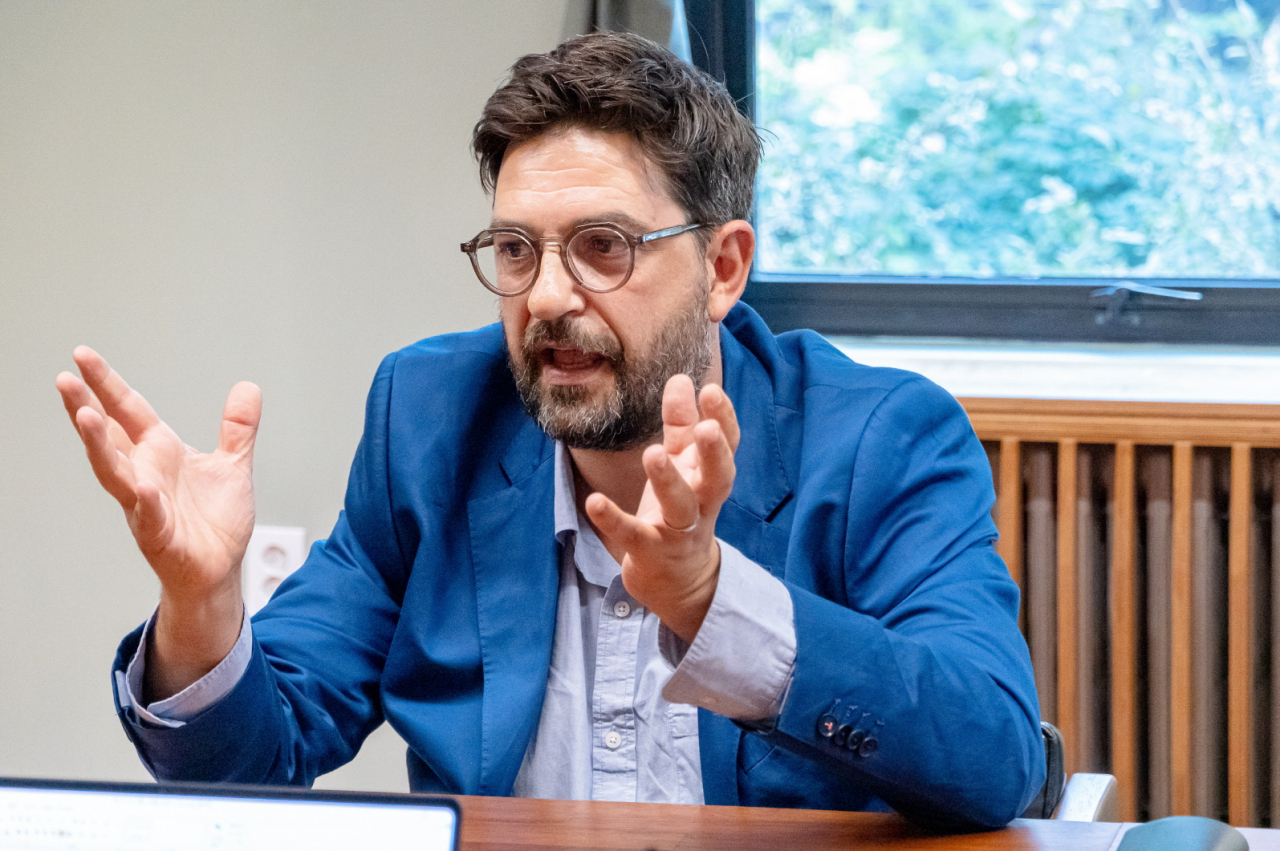Tiago Rodrigues speaks in an interview with The Korea Herald in Seoul in October 2024. (Seoul Performing Arts Festival)