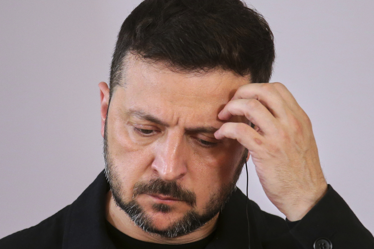 Ukraine's President Volodymyr Zelenskyy attends a press conference during his visit to Vienna, Austria, June 16. AP-Yonhap