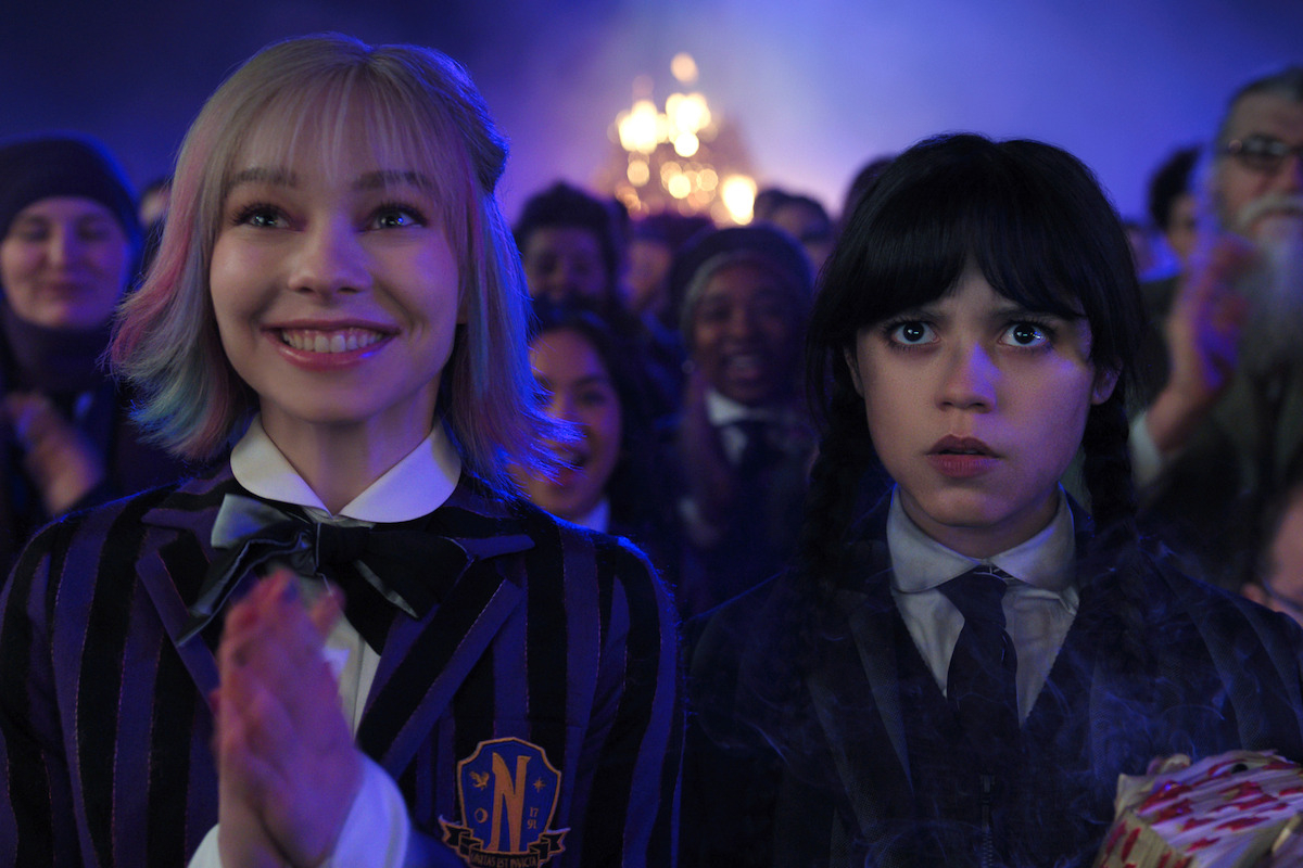 “Wednesday" Season 2, starring Emma Myers (left) and Jenna Ortega (Netflix)