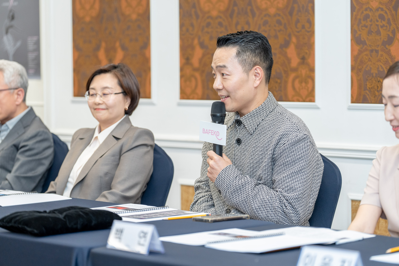 Ryu Hoi-woong speaks during a press conference for the 2025 Ballet Festival Korea on April 29. (Ballet Festival Korea)