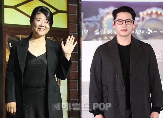 배우 이정은, 유태오/사진=헤럴드POP DB