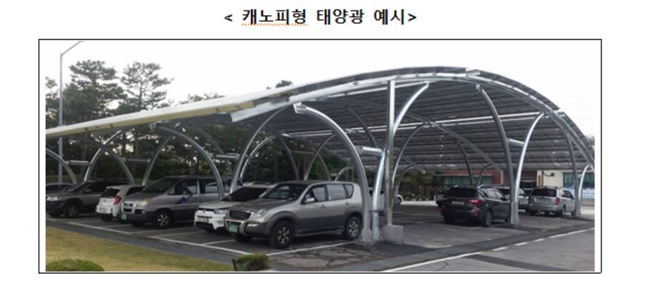 캐노피형 태양광 예시[산업통상자원부 제공]
