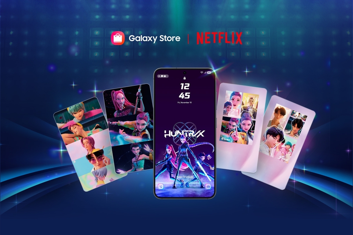 This image provided by Samsung Electronics Co. on Wednesday, shows "KPop Demon Hunters" wallpapers for Galaxy smartphones. (Yonhap)
