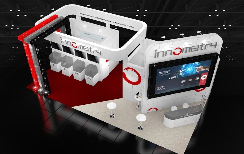 Rendering of Innometry’s exhibition booth at InterBattery 2025 (Innometry)