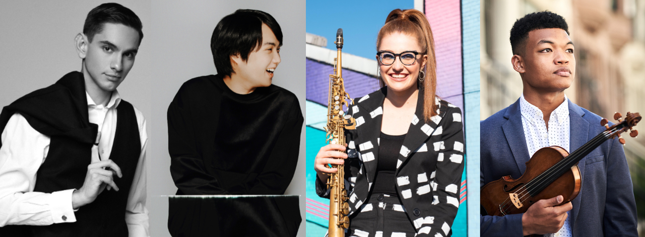 (From left) Dmitry Shishkin, Mao Fujita, Jess Gillam and Randall Goosby (KBS Symphony Orchestra)