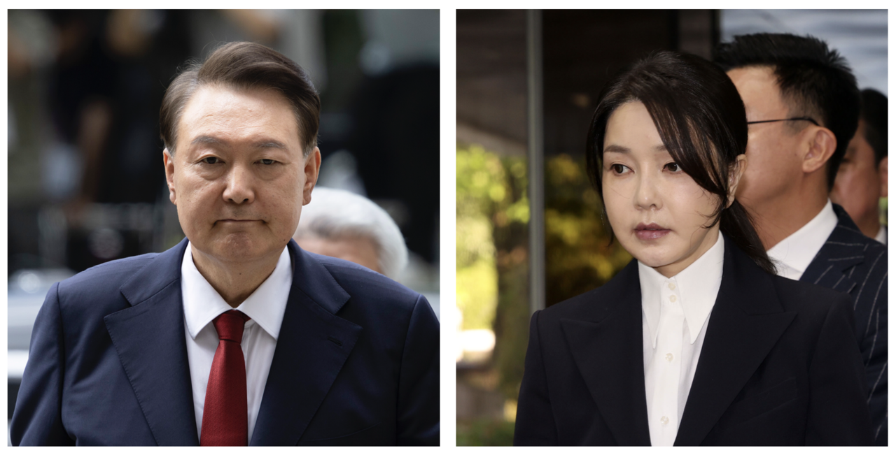 Former President Yoon Suk Yeol (left) and former first lady Kim Keon Hee (Yonhap)