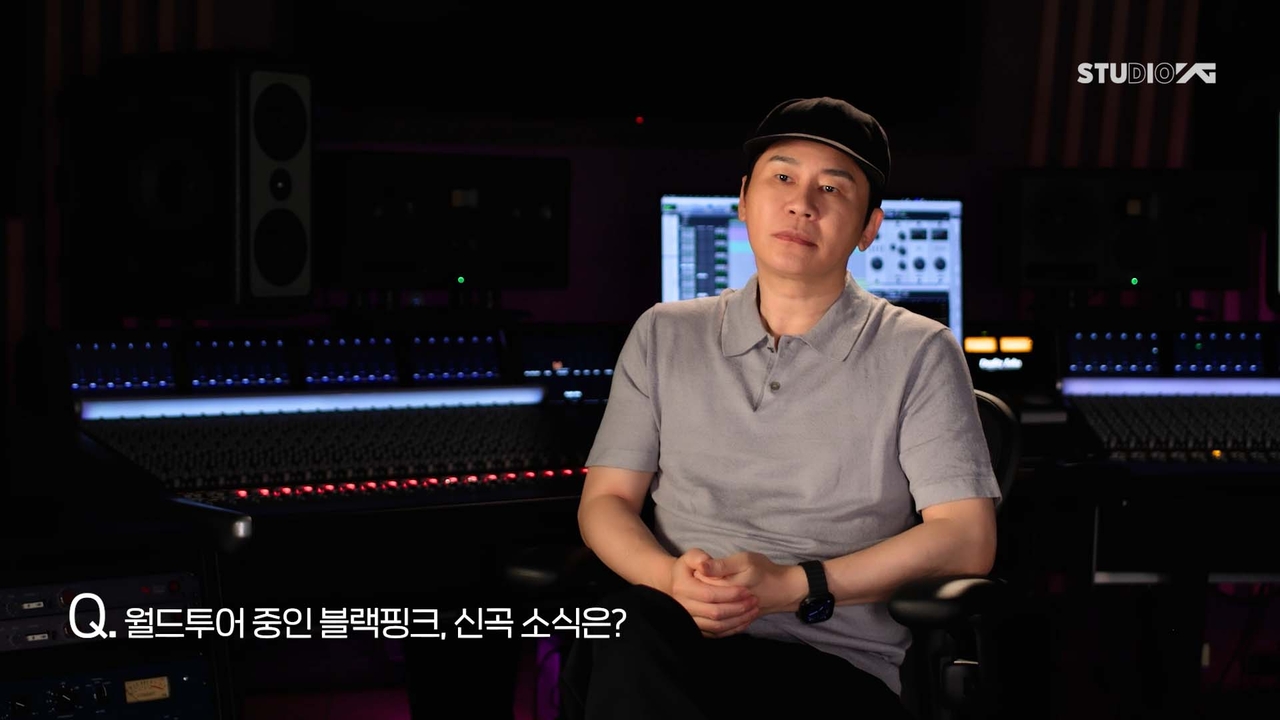 YG Entertainment chief producer Yang Hyun-suk talks about Blackpink’s upcoming album, which the group aims to release in November, in an interview video shared on the company’s official blog Monday. (YG Entertainment)
