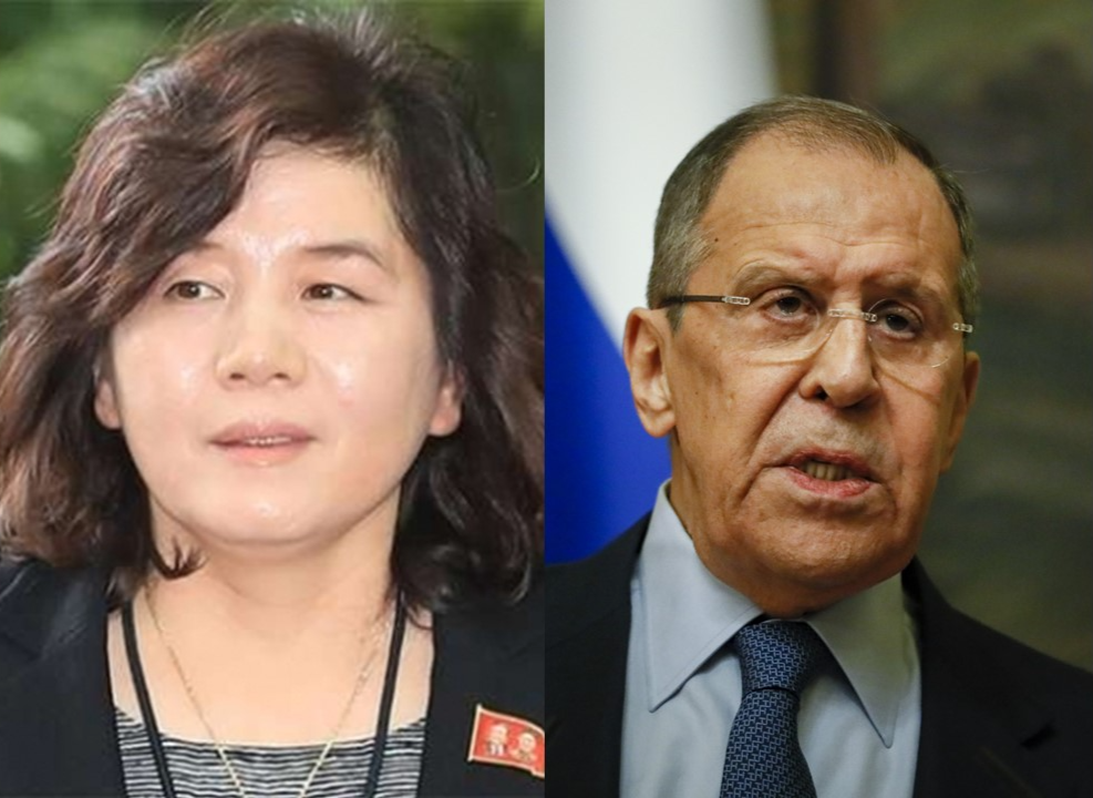 This file photo shows North Korean Foreign Minister Choe Son-hui (left) and Russian Foreign Minister Sergei Lavrov. (Herald DB)