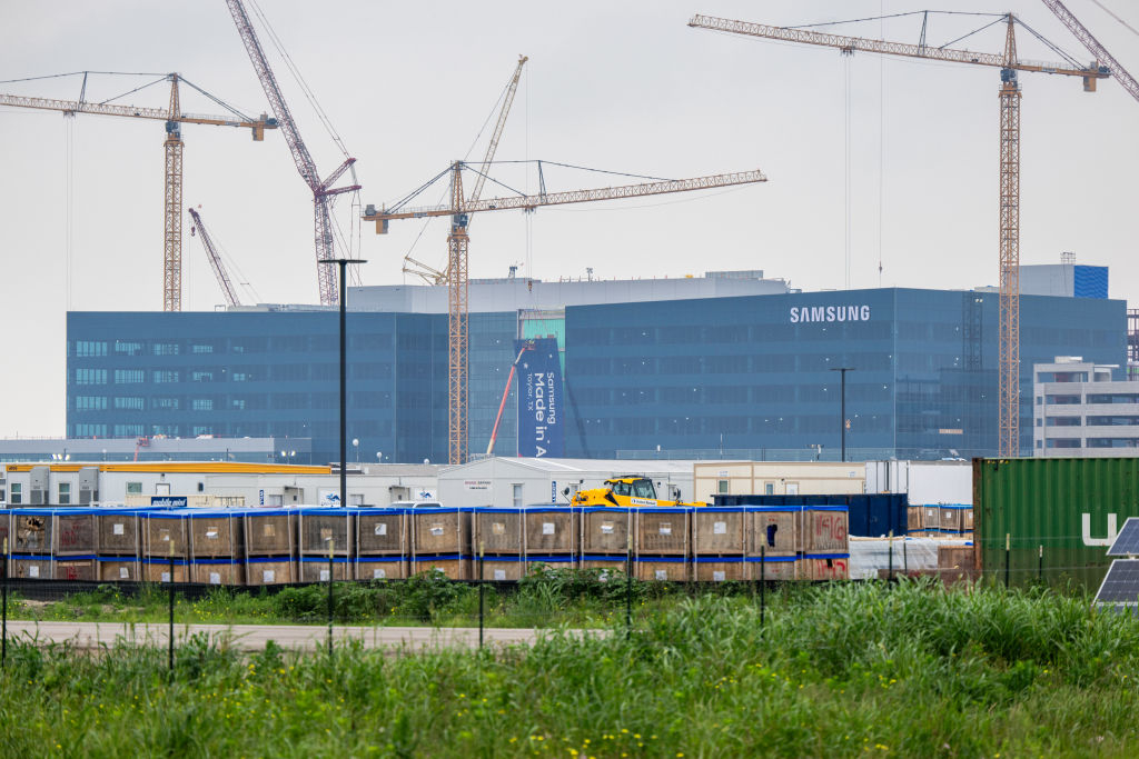 A view of Samsung's semiconductor plant in Taylor, Texas, on April 16 (Getty Images)