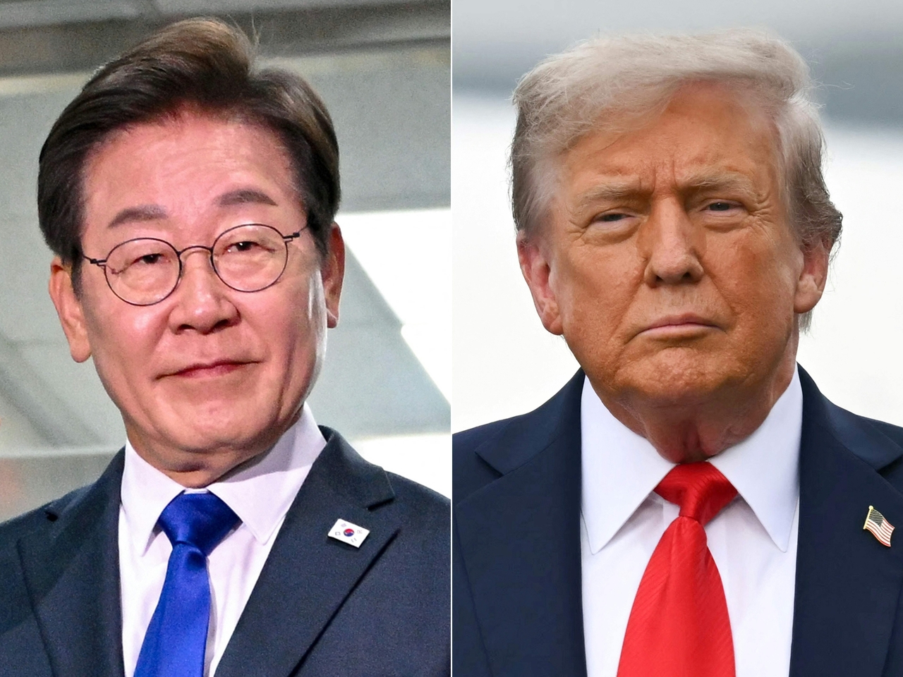 This composite photo shows South Korean President Lee Jae Myung (left) and US President Donald Trump. (AFP-Yonhap)