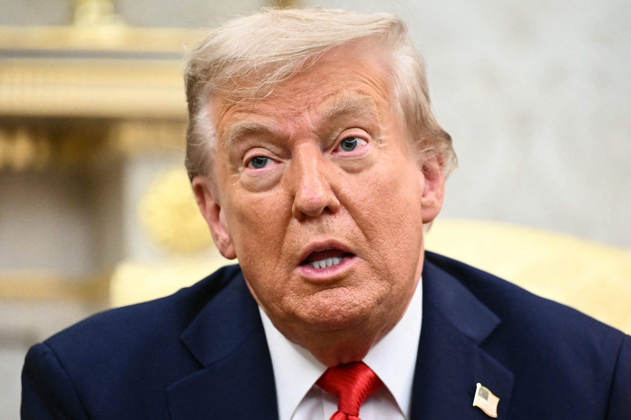 US President Donald Trump speaks during a bilateral meeting with South Korean President Lee Jae Myung in the Oval Office of the White House in Washington, DC, on Monday (AFP)