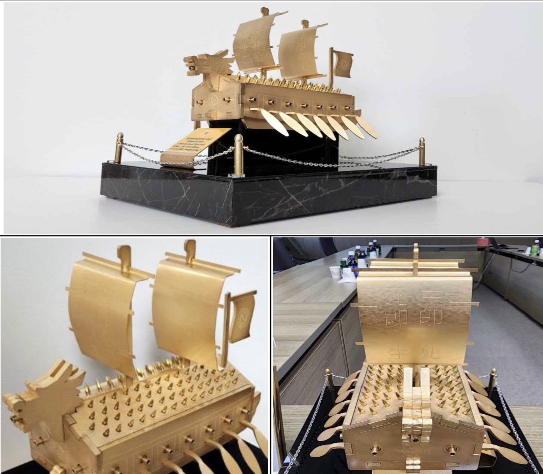 Turtle ship model given by President Lee Jae Myung to US President Donald Trump (South Korea's presidential office)