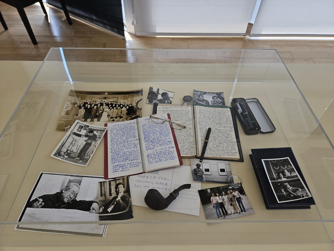 Ha Chong-hyun's items, including photos and diaries, on view at Ha Chong-Hyun Art Center in Paju, Gyeonggi Province (Park Yuna/The Korea Herald)