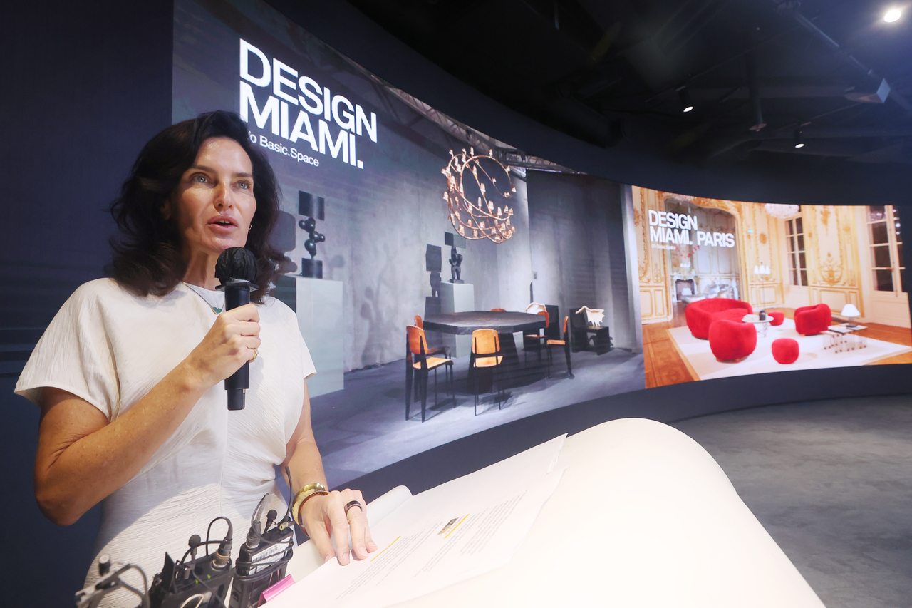 Design Miami CEO Jen Roberts speaks at the opening press conference for "Design Miami.In Situ Seoul" held at Dongdaemun Design Plaza in Seoul, Monday. (Yonhap)