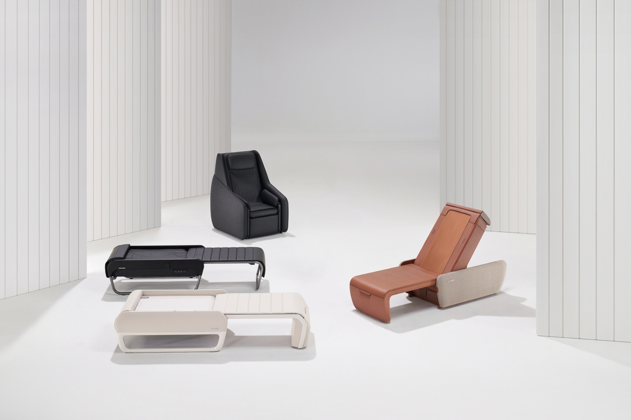 (From left) Ceragem’s latest Master V7, V11 and V9 spinal massage appliances (Ceragem)