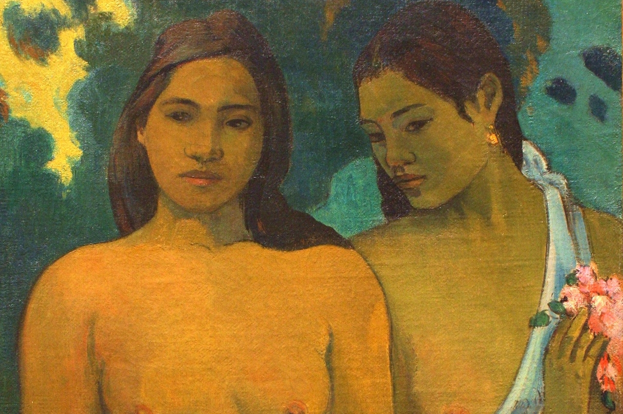 폴 토토 사이트 바카라, 두 명의 타히티 여인(일부 확대), 1889, 캔버스에 유채, 94x72.4cm, 메트로폴리탄 미술관