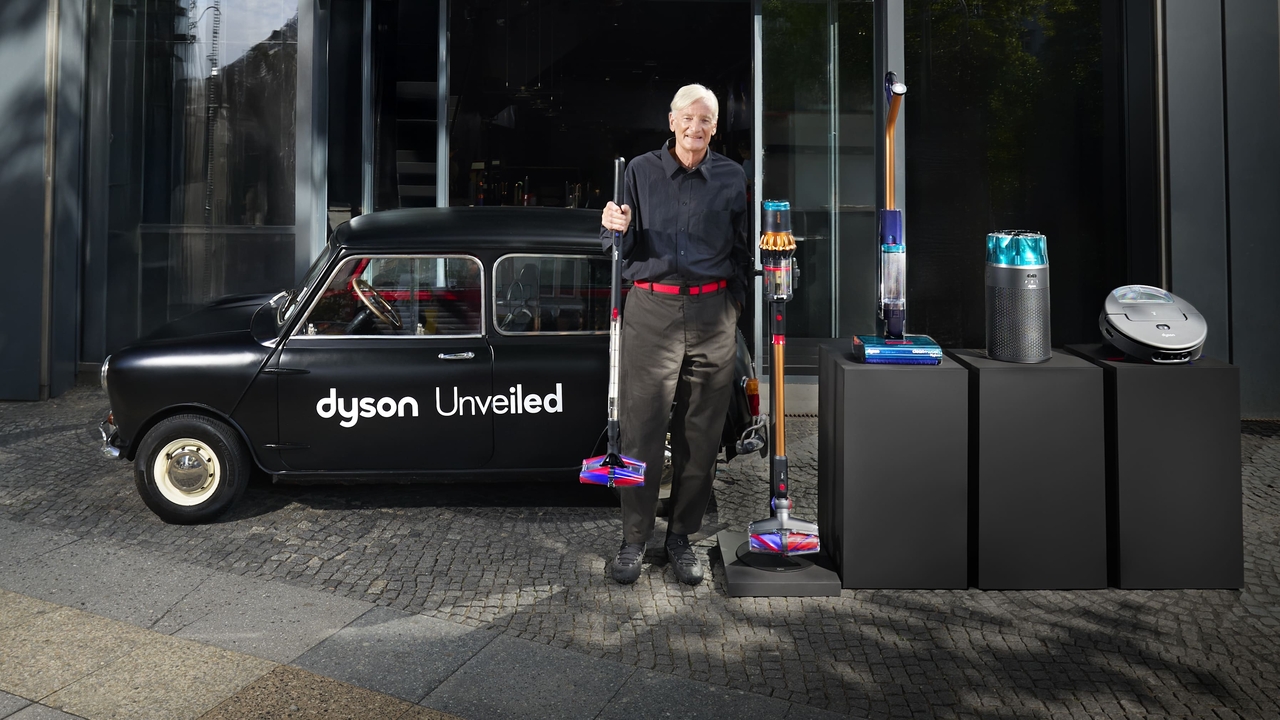 James Dyson, founder of the UK home appliance giant that takes his name, poses at the Dyson Unveiled event in Berlin on Friday. (Dyson)
