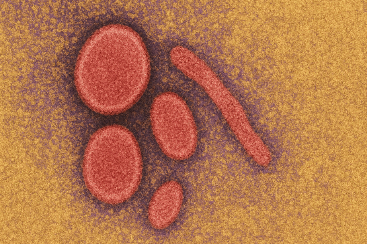 Image created by Chat GPT based on the electron microscope image of Nipah virus