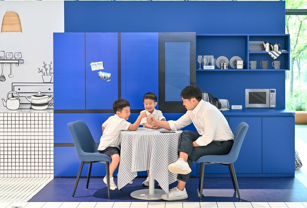 서울 송파구 문정동 ‘래미안갤러리’ 신규 전시 포토존. [삼성물산 제공]