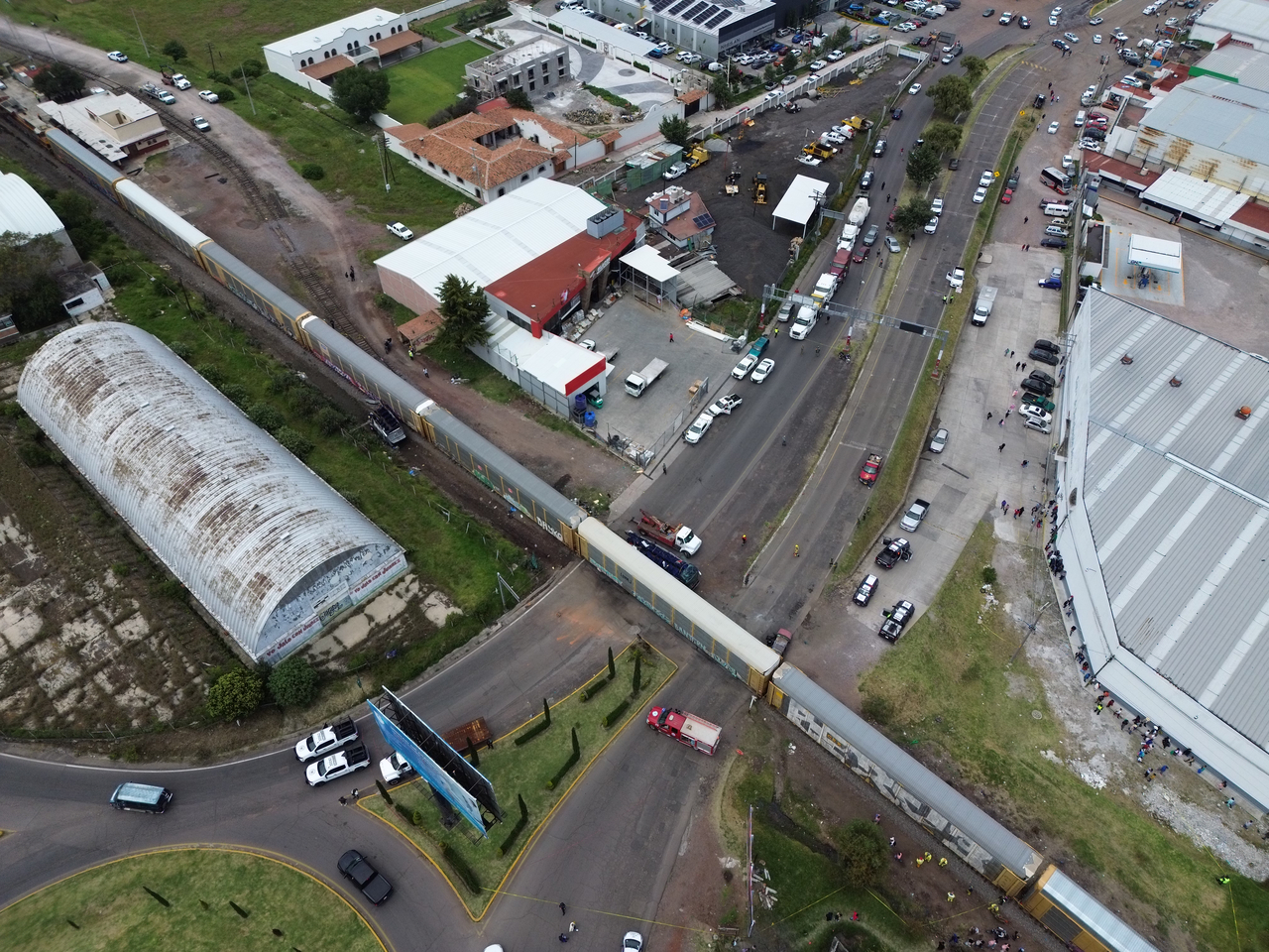The accident site in the Atlacomulco municipality, the State of Mexico, Mexico, Monday (Xinhua-Yonhap)