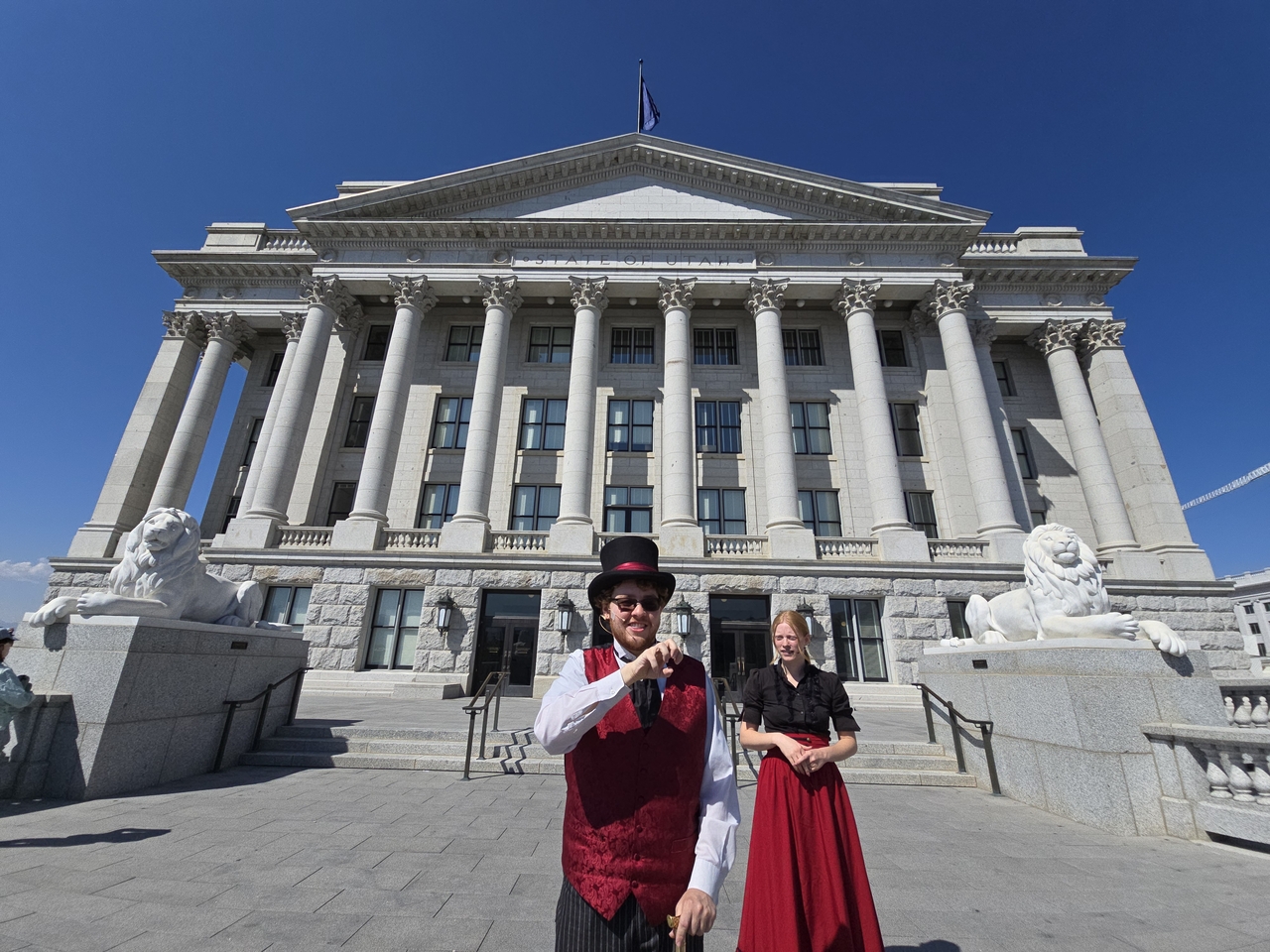 Salt Lake City Capitol. The cheerful and friendly faces of the tour bus guides.