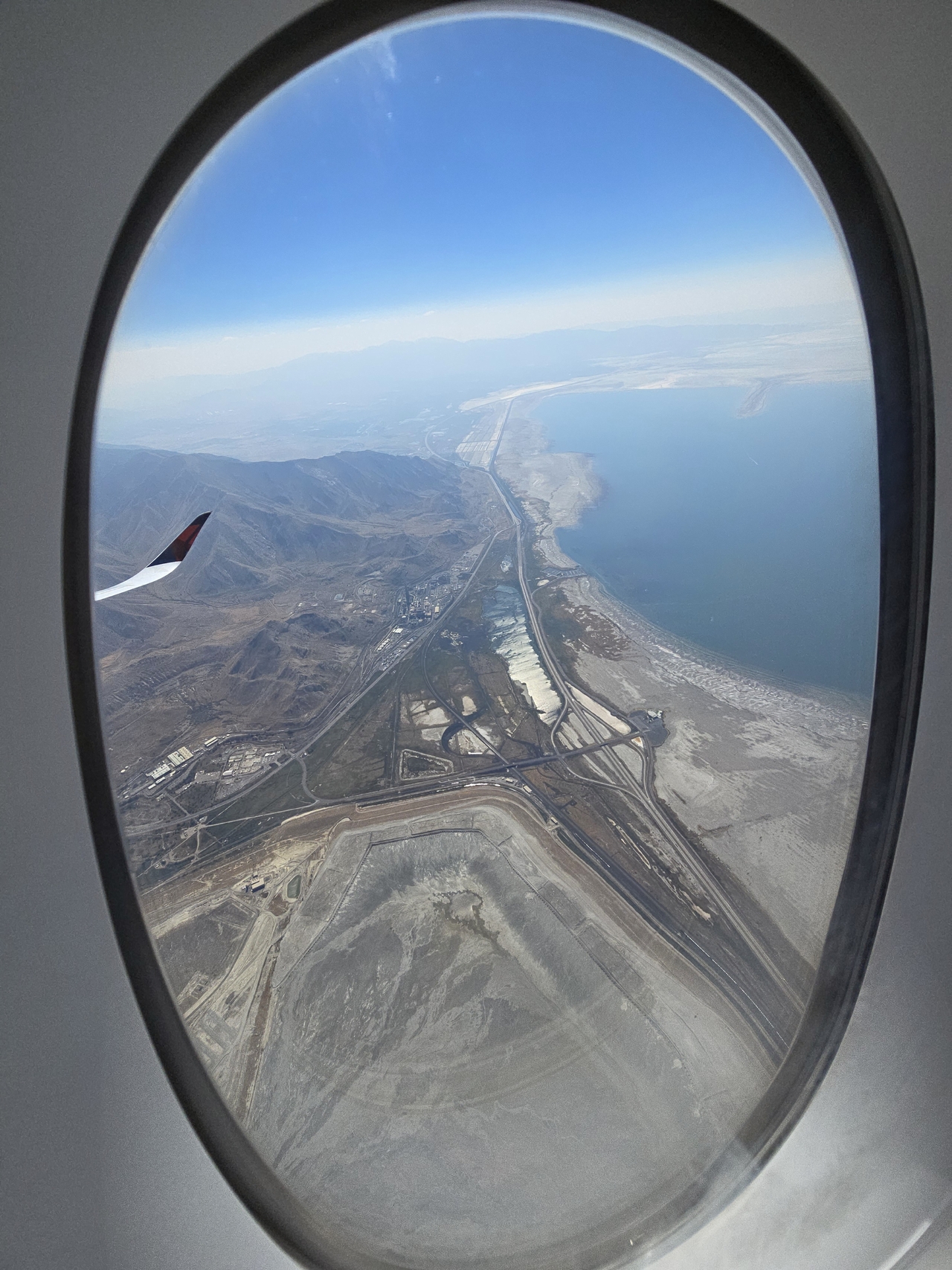Great Salt Lake as seen from an airplane