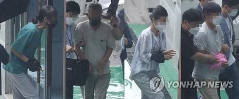 충북동지회 활동가들이 영장실질심사를 받기 위해 출석하고 있다. [연합]