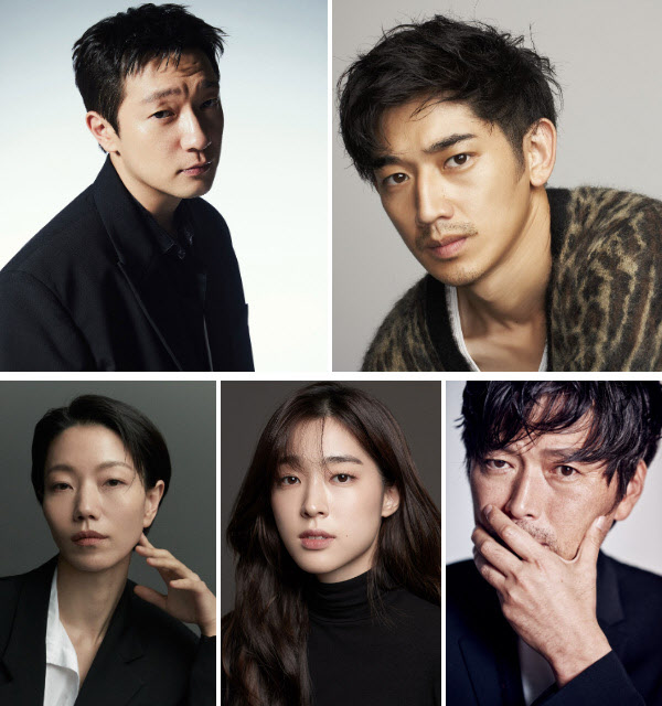 [손석구(왼쪽 상단부터 시계방향으로·넷플릭스), 나가야마 에이타(N‘s), 김신록(저스트엔터테인먼트), 최성은(에이스팩토리), 정재영(아우터유니버스) 제공]