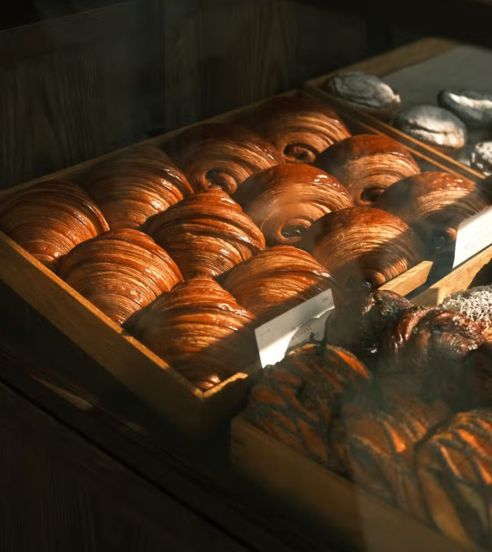 A tray of croissants at the Mahali Bakery  in London.    (Philippine Daily Inquirer)