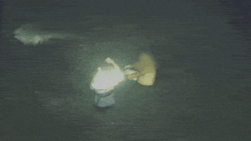 This surveillance footage shows the late Sgt. Lee Jae-seok removing his life jacket to give it to a senior citizen stranded in tidal mudflats near Ggot Island in Ongjin, Incheon, early Thursday. (Incheon Coast Guard)