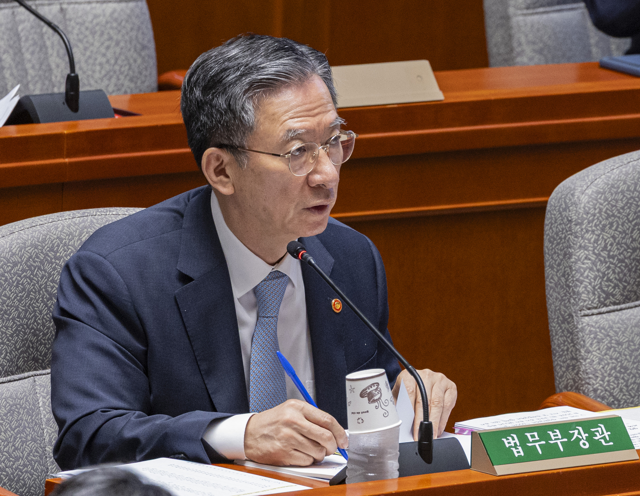 Justice Minister Jung Sung-ho is seen at the National Assembly on Sept. 1. (Yonhap)