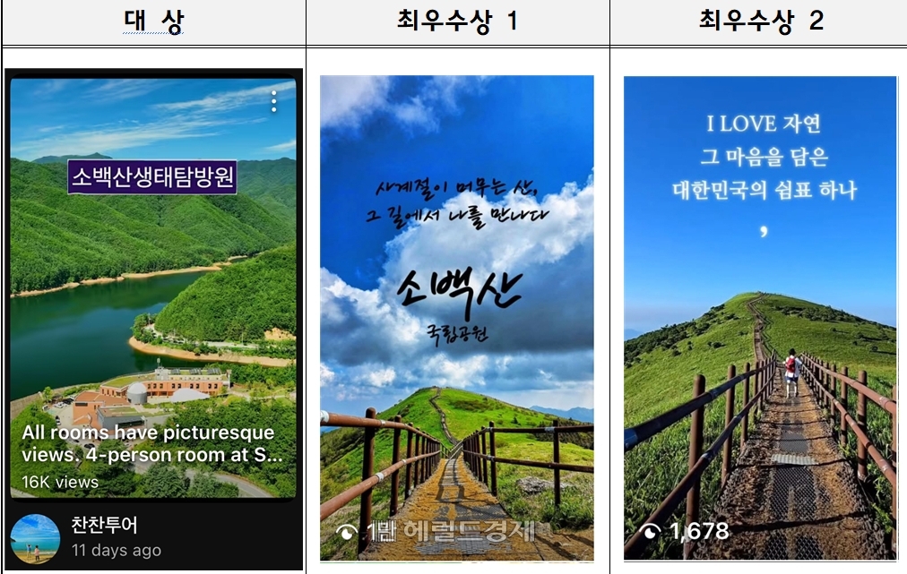 숏폼 영상 공모전 수상작[소백산생태탐방원제공]