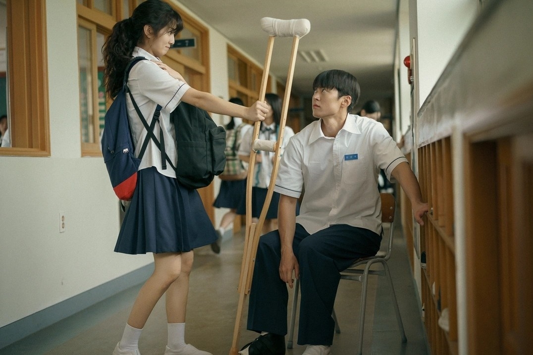 "Love Untangled," starring Shin Eun-soo (left) and Gong Myoung. The Netflix original stands as the most-watched non-English film on Netflix as of Monday. (Netflix)