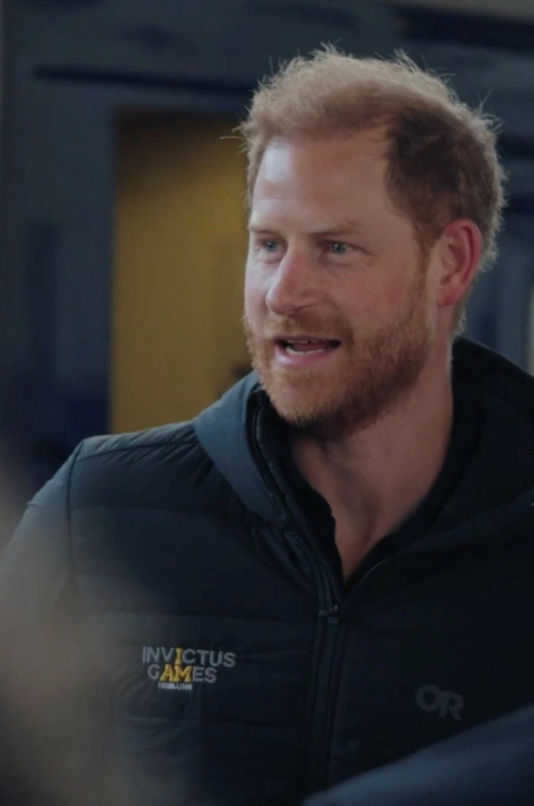 Britian's Prince Harry speaks with people upon his arrival by train to Kyiv, Ukraine, Friday.   (Reuters-Yonhap)