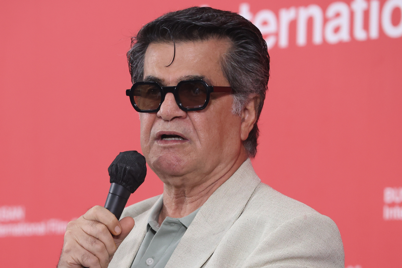 Jafar Panahi speaks at a press conference for his gala presentation film "It Was Just an Accident" at the Busan Cinema Center in Haeundae-gu, Busan, Thursday. (Yonhap)