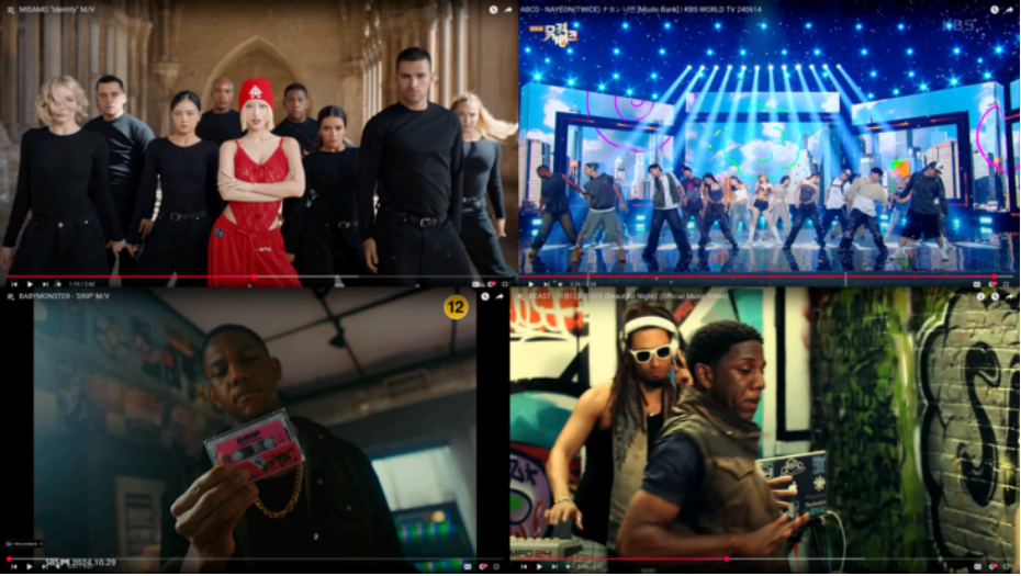 King dancing for various K-pop idols, both in their official music videos and on stage. (YouTube)