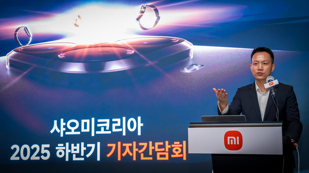Jony Wu, general manager at Xiaomi Korea, speaks during a press conference in Seoul on Thursday. (Xiaomi Korea)