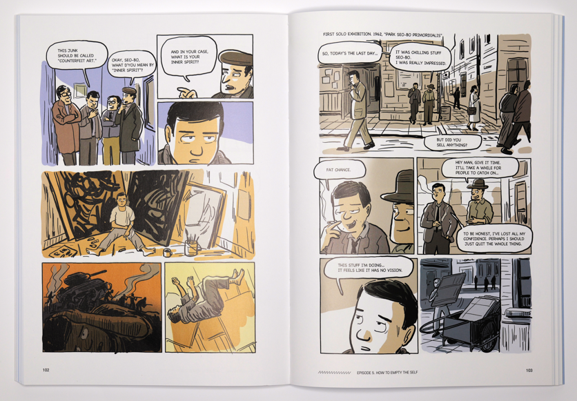 The graphic novel “Park Seo-bo" in English version (Skira, Park Seo-bo Foundation)