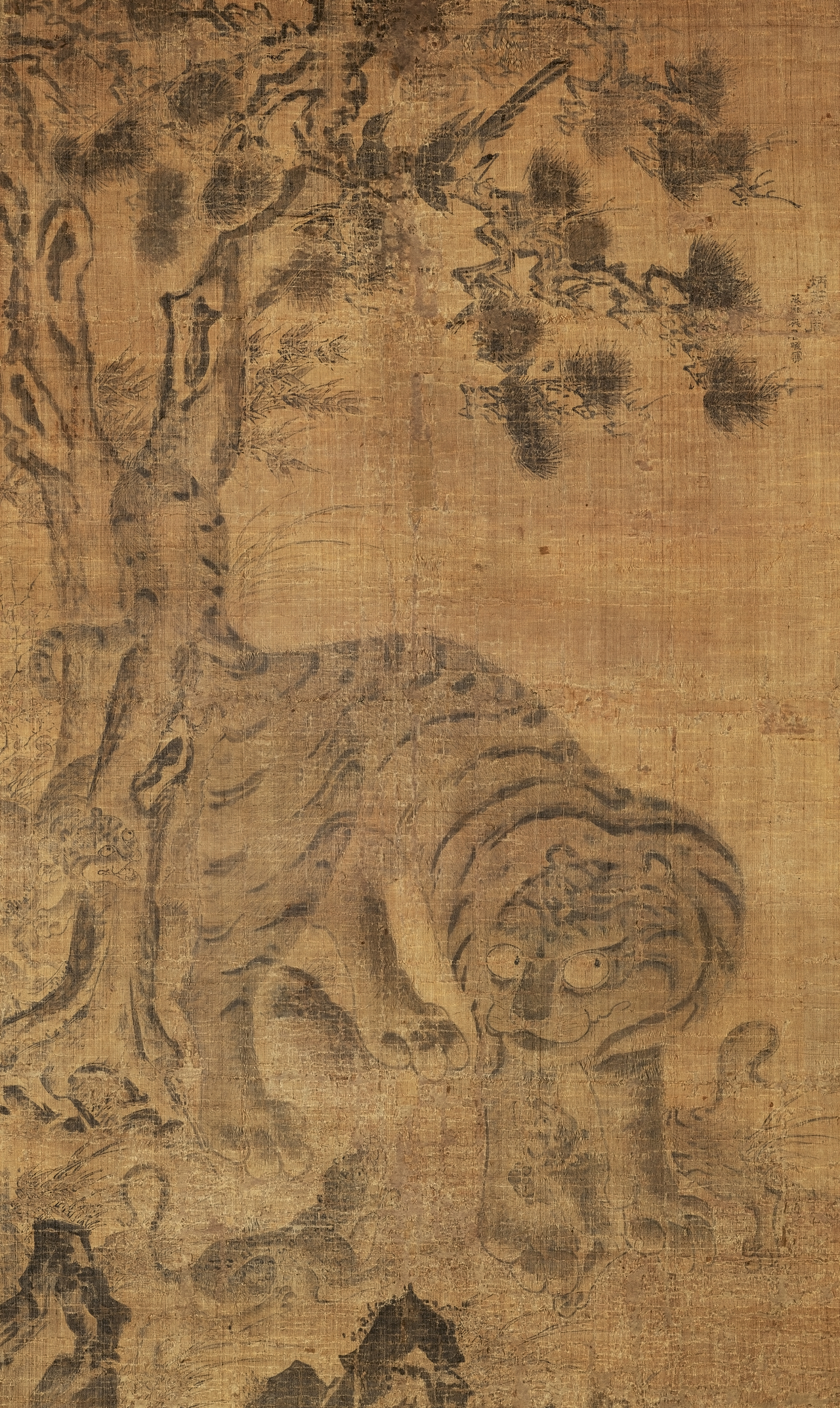 This "Hojakdo" painting — a genre depicting a tiger and magpie together — from 1592 is believed to be the oldest such painting, according to Leeum Museum of Art. (Leeum Museum of Art)