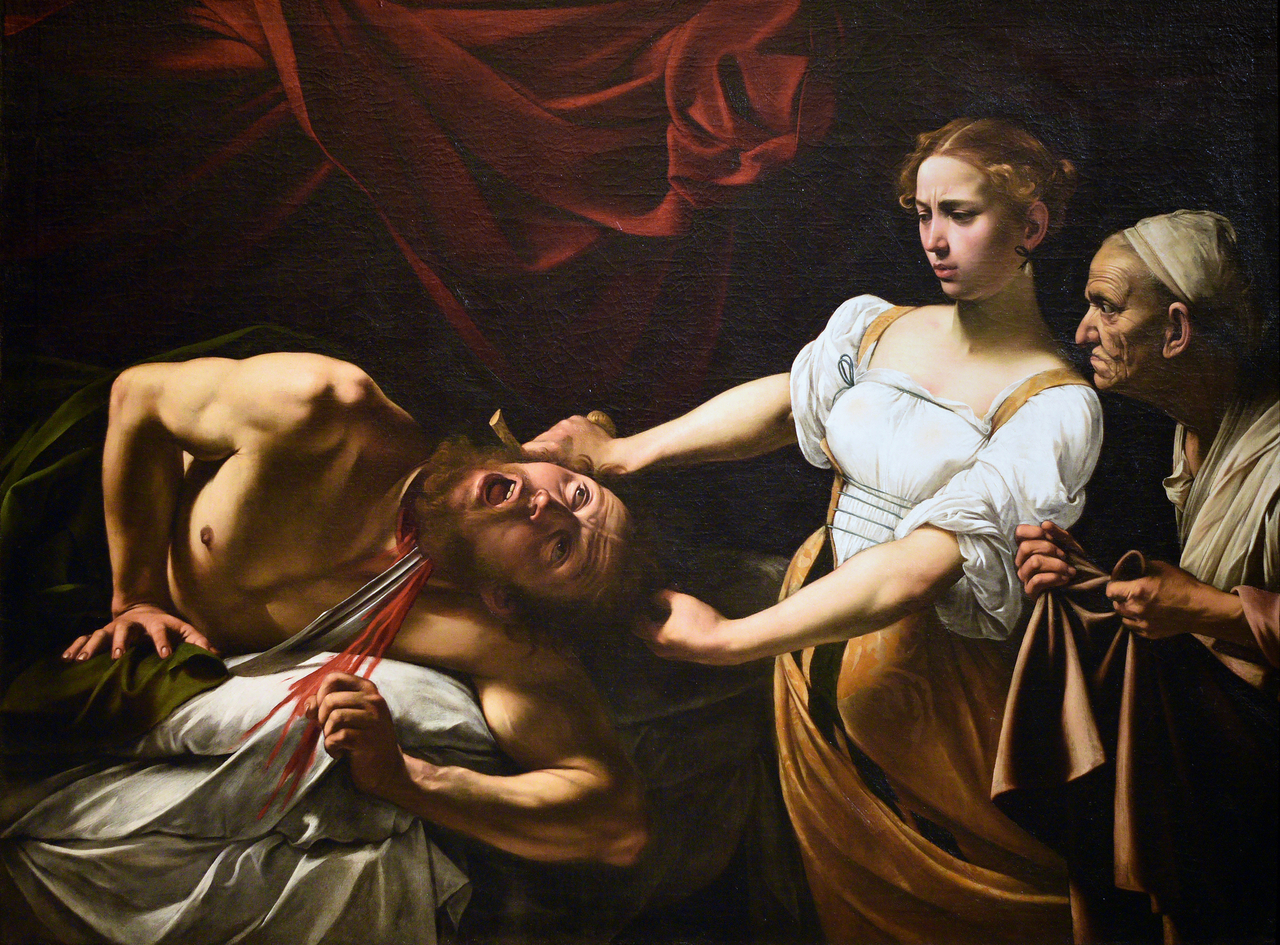 카라바조, 홀로페르네스의 목을 베는 유디트, 1599년경, 캔버스에 유채 등, 145x195cm, 로마 고예술 국립 박물관