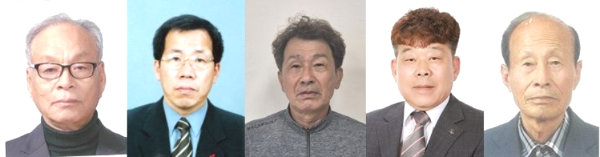올해 ‘예천군민상‘ 수상자들. 왼쪽부터 김주홍·장면식·장병두·엄흥용·최명순씨[예천군 제공]