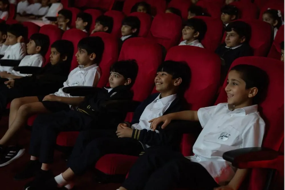 Children watch a film  at the Sharjah International Film Festival in Sharjah, United Arab Emirates. (Sharjah International Film Festival)